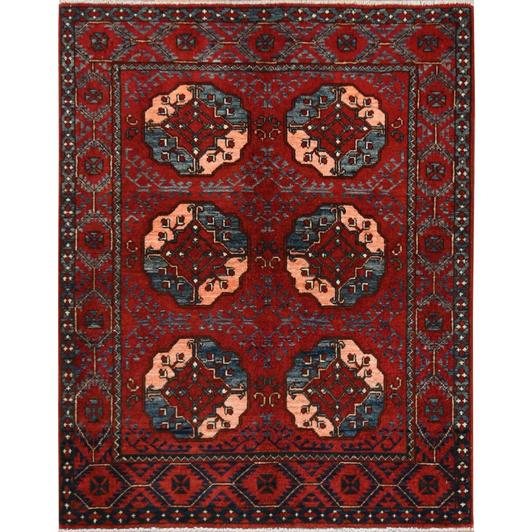 Traditional Wool Hand-Knotted Area Rug 3'5